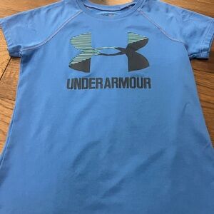Under Armour Activewear Blue Graphic Tee Girls Small